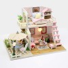 Maison de poupée Miniature, kit de Mini Maison Bricolage avec lumières LED et Maison modèle assemblée en Cadeau Couleur : Ar