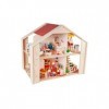 Rülke Holzspielzeug- Maison Mini poupées, 23122, Coleur Bois, Rouge
