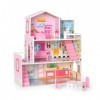 Maison de poupée en Bois avec Meubles et Accessoires pour poupées Entre 7 et 12 cm, Jolie Grande Maison de rêve pour Enfants,