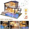 XBSLJ Maisons pour poupées Dollhouse Miniature DIY House Kit Creative Room with Furniture, 1:24 Scale Dollhouse Kit, Architec