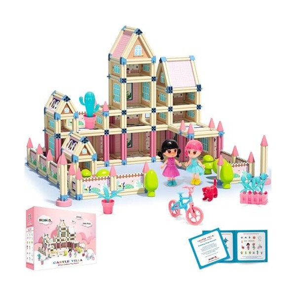 396 pièces 3D Château de Princesse Villa Maison de Poupée Maison de Poupée Ensemble de Construction - STEM Montessori Bricola