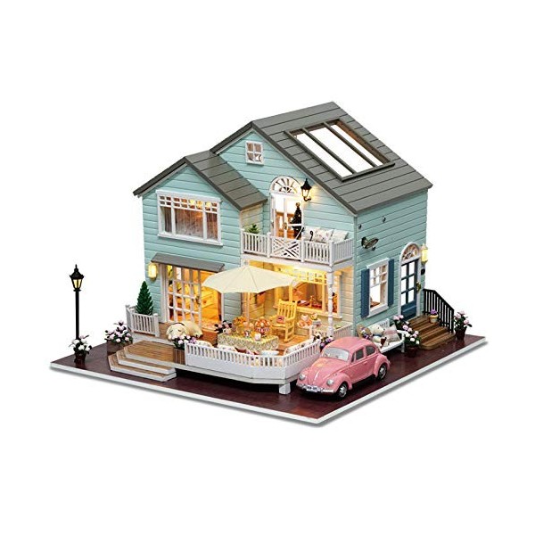 Dollhouse DIY Miniature Room Set, Nouvelle-Zélande Ville Jouets en Bois pour Assemblage | Grand kit de Maison de poupée Brico