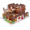 XBSLJ Maisons pour poupées Dollhouse Miniature DIY House Kit Chambre créative avec Meubles pour Cadeau dart Romantique - Cha