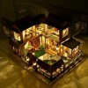 Bricolage Maison De Poupée Miniature avec Meubles en Bois Kit De Maison De Poupée avec Lumières LED Et Cache-Poussière Modèle