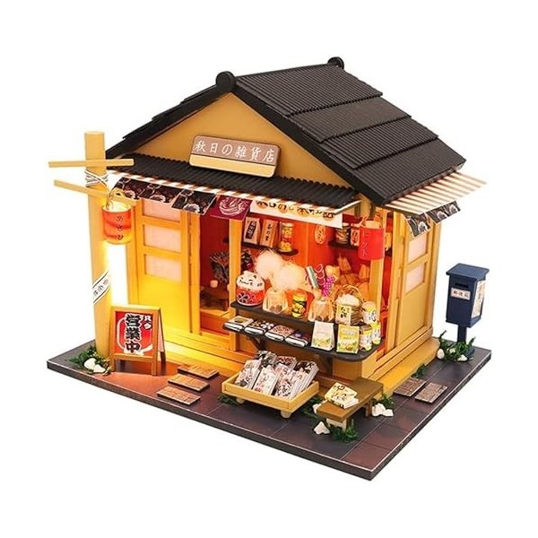 LEONYS Maison de poupée miniature avec meubles, kit de maison de poupée à faire soi-même, mini cabine, jouet assemblé en 3D, 