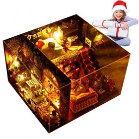 ACiyD Kit de Maison Miniature, kit de Maison de poupée DIY Mini House - Chambre créative avec Meubles et Couvercle en Verre p