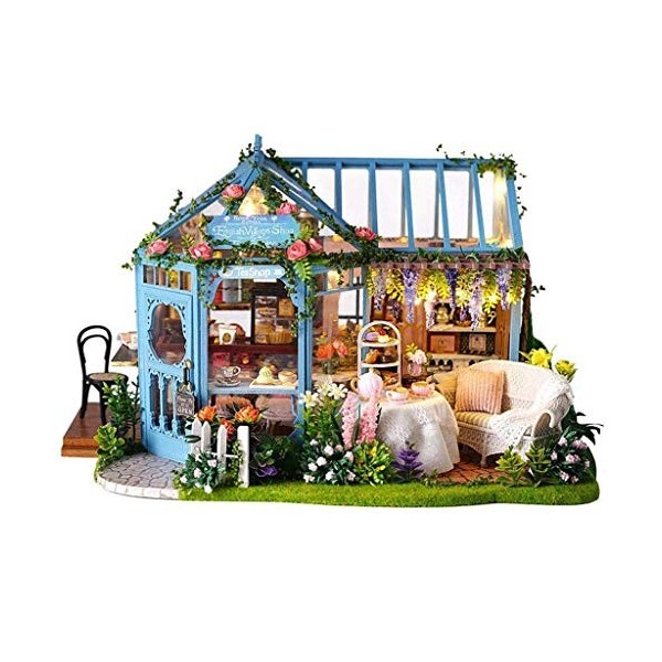 NXYDQ Construction Bricolage Miniature Maison de poupée Set-modèle Kit Garden Build-Assemblée Fée Maison-3D Puzzle en Bois-Pl