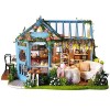 NXYDQ Construction Bricolage Miniature Maison de poupée Set-modèle Kit Garden Build-Assemblée Fée Maison-3D Puzzle en Bois-Pl