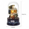 DAGONGREN Dollhouse Dream House Miniature avec Rotation Music Box Dust Cover Light Kit LED