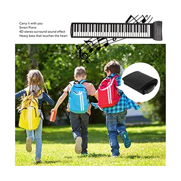 Zunate Roll Up Piano, 61Keys Portable Keyboard Piano, Hand Roll Electric Piano Keyboard for Beginners Kids, Educational Elect