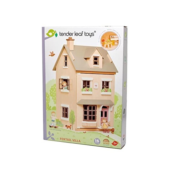 Tender Leaf Maison de Poupée: Villa Foxtail 44x37,5x71cm, Une Villa avec Un Ensemble de Meubles poupées sont Vendus séparé