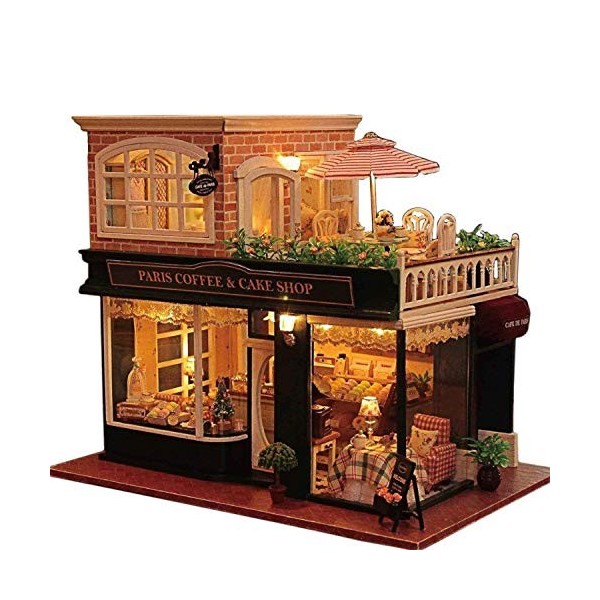 Kisoy Maison de poupée miniature romantique et mignonne, idéale comme cadeau pour les amis, les amoureux et les familles Fra