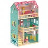 woodienchen Janod Wooden Toy Doll House Wooden Dolls House Furniture, 60.8 x 37,9 Maxi Happy Day X 105,3 cm, Multi