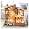 SXxingkong Kit de Maison de poupée Miniature en Bois 3D DIY Kit de Maison avec mobilier, Ratio 1:24 DIY Kit de la Maison de p