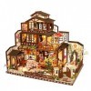 Bricolage Style Japonais Villa Scène Modèle Architectural Miniature Meubles en Bois Maison Kit Cour Jardin Villa Maison De Po