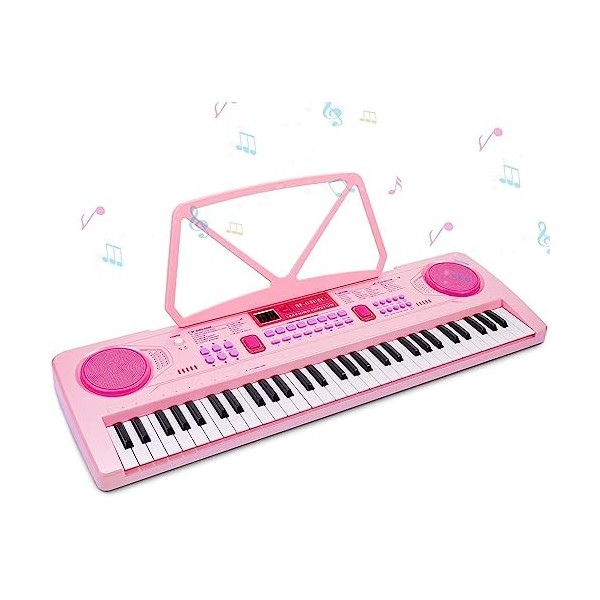 RenFox Clavier Électronique, Clavier de Piano Clavier Numérique 61 Touches Musique Clavier Portable Keyboard Piano pour Enfan