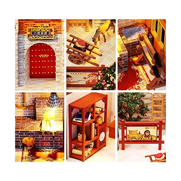 Kit de Maison De Poupée Bricolage, Kit de maison de poupée miniature en bois, grand modèle de château de style chinois, pério