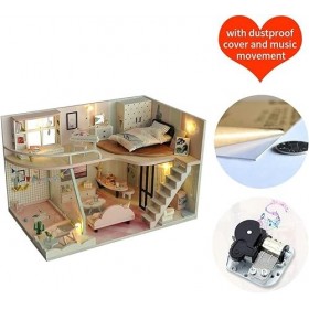 Kit de maison de poupées miniatures à faire soi-même, artisanat fait à la main, kit de maison de poupée miniature de Noël à f