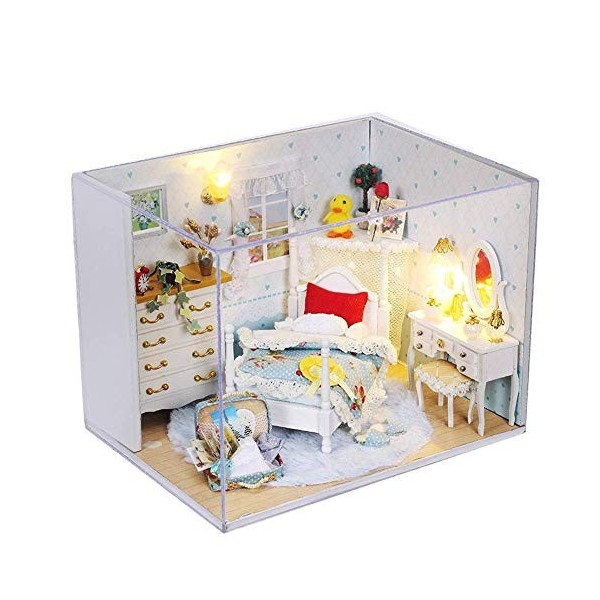 Jouets de maison de poupée miniature 3D en bois - Maison de poupée faite à la main - Mini kit de bricolage - Série cabine de 