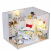 Jouets de maison de poupée miniature 3D en bois - Maison de poupée faite à la main - Mini kit de bricolage - Série cabine de 