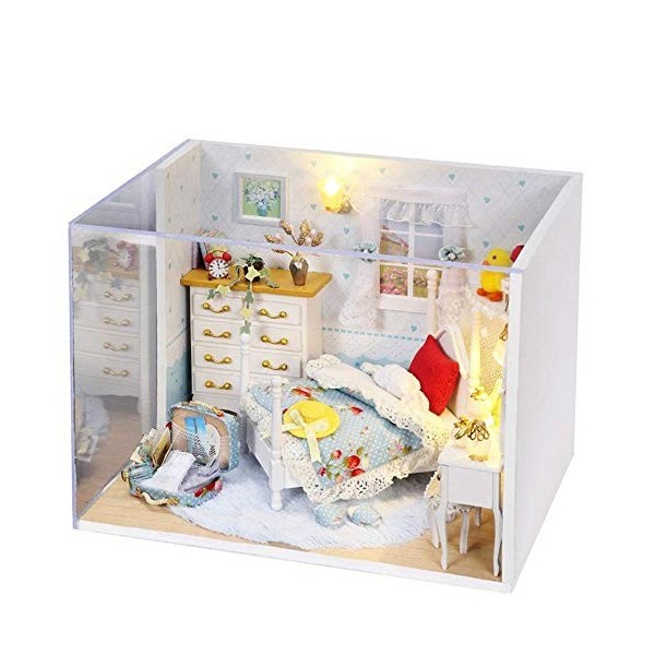 Jouets de maison de poupée miniature 3D en bois - Maison de poupée faite à la main - Mini kit de bricolage - Série cabine de 