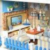 Jouet Reborn Baby Dolls 3D DIY Dollhouse Kit, Maison de poupée en Bois Puzzle Jouet Fait Main LED Maison de Poupée Miniature,