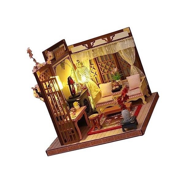 Toyvian 4 Pièces Modèle De Maison De Poupée Mini-Maison Décorative Décor LED Kit De Maison Résistant à lusure Kit Maison Min