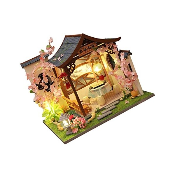 Toyvian 4 Pièces Modèle De Maison De Poupée Mini-Maison Décorative Décor LED Kit De Maison Résistant à lusure Kit Maison Min