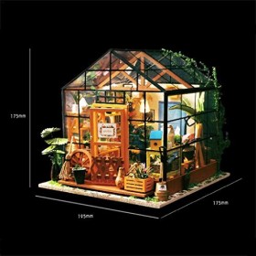 NXYDQ Maison de poupée en Bois Kit Chambre, Maison Fleur Verte, décoration de la Maison, modèle Miniature de Construire