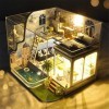 Kits de Maison DIY Dollhouse Saint Valentin Anniversaire Fille Miniature Kit Bricolage Maison Micro Marque Bleue Créative Ass