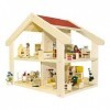 Rülke Holzspielzeug- Maison Mini poupées, 23181, Coleur De Bois, Rouge