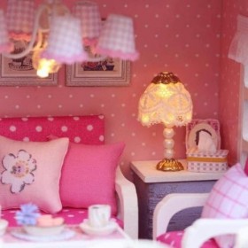 LEONYS Modèle de Jouet – Maison de poupée Miniature avec Meubles, kit de Maison de poupée à Faire soi-même, Mini modèle de Vi