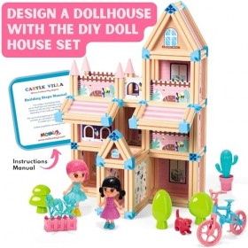 Ensemble de 196 pièces 3D Château de Princesse Villa - Maison de poupée STEM Montessori DIY - Maison de poupée pour filles de