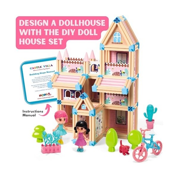 Ensemble de 196 pièces 3D Château de Princesse Villa - Maison de poupée STEM Montessori DIY - Maison de poupée pour filles de