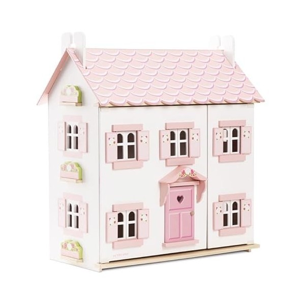 Le Toy Van - H104 - Maison de poupée Sophie en bois certifié FSC, 3 ans, pour filles, 3 étages, l 61 x p 35 xh 67 cm, avec es