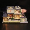 LEONYS Maisons de poupée Maison de poupée Miniature avec Meubles, Kit de Maison de poupée en Bois Bricolage Plus lumière LED 