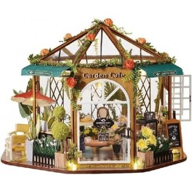 LEONYS Maison de poupée Miniature avec Meubles, Kit de Maison de poupée en Bois à Monter soi-même, Anti-poussière, échelle 1: