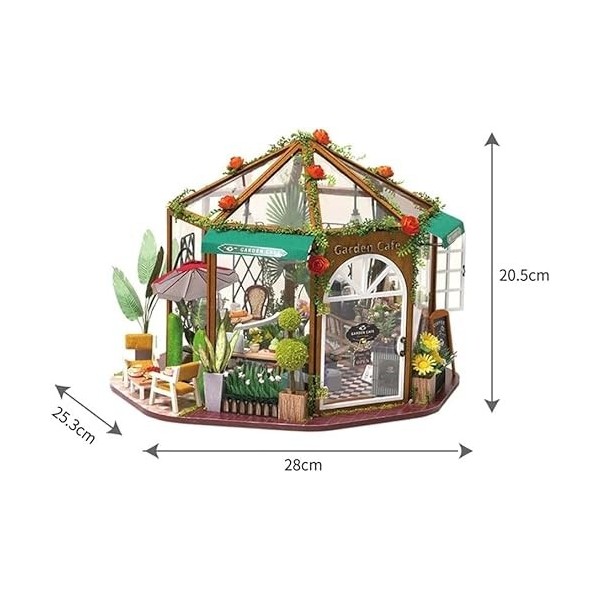 LEONYS Maison de poupée Miniature avec Meubles, Kit de Maison de poupée en Bois à Monter soi-même, Anti-poussière, échelle 1: