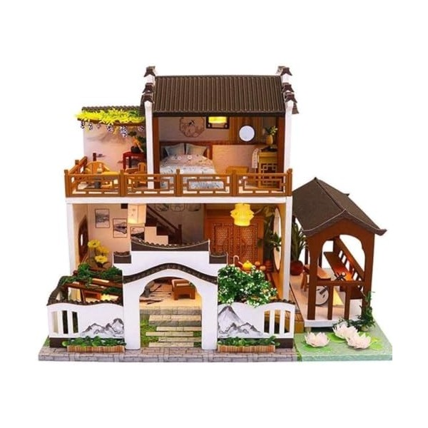 LEONYS Modèle Jouet-Bricolage Miniature Maison de poupée en Bois Kit de Meubles, Fait à la Main Mini modèle dappartement Mod