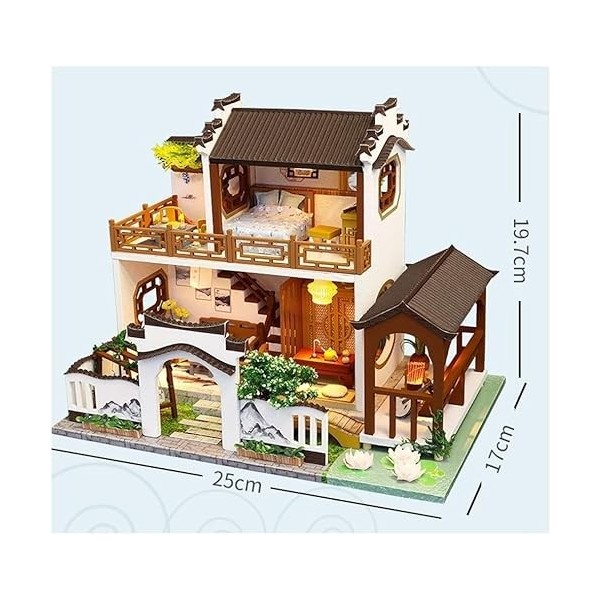 LEONYS Modèle Jouet-Bricolage Miniature Maison de poupée en Bois Kit de Meubles, Fait à la Main Mini modèle dappartement Mod