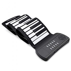 Claviers Piano Souple 61 Touches en Silicone Pliable Portable pour Débutants Enfants Musical Jouet