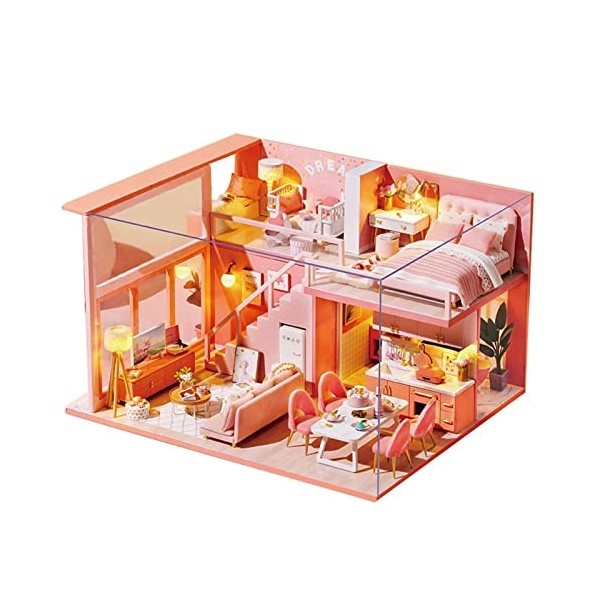 ACiyD Miniatures de Maison de poupée, Mini Maison de poupée créative avec des Meubles Faits à la Main, Merveilleux Projet/Cad