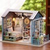 Kit de Maison de poupée Miniature Bricolage Modèle de Cabine en Bois assemblé par Bricolage Mini Maison de poupée avec des lu