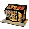 ACiyD DIY Mini Doll House Street Shop Kit de Maison de poupée avec Meubles et lumières LED pour Cadeaux créatifs avec Amoureu