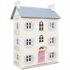 Le Toy Van - H150 - FSC-zertifiziertes Kirschbaum-Puppenhaus aus Holz, Alter 3, für Mädchen, 3 Etagen, B 64 x B 41 x H 92 cm,