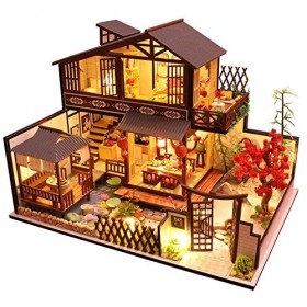 XBSLJ Maisons pour poupées Maison de poupée Miniature avec Meubles Kit de Maison de poupée Bricolage Mini modèle de Villa Mod
