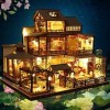 XBSLJ Maisons pour poupées Maison de poupée Miniature avec Meubles Kit de Maison de poupée Bricolage Mini modèle de Villa Mod
