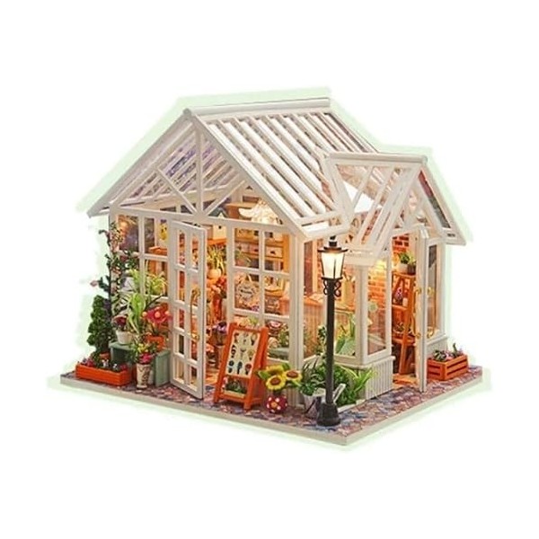 LEONYS Kit de maison de poupée miniature DIY, mini maison de poupée avec meubles et musique, kit de petite maison, kits minia