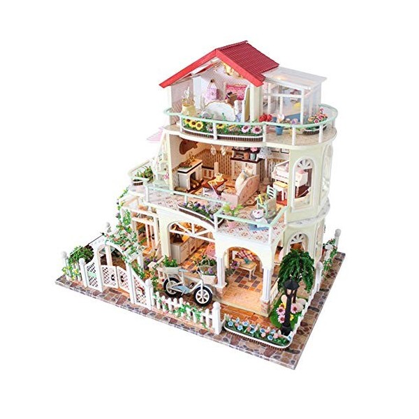 XBSLJ Maisons pour poupées Kit de Maison de poupée Miniature avec Accessoires de Meubles Kit de Maison de poupée Moderne Mais