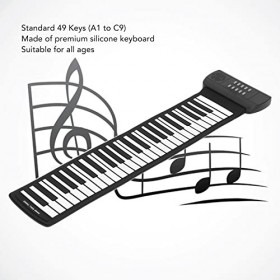 49 Touches Roll Up Piano, Clavier Piano 4D Surround Sound Effect Portable Pliable Clavier Piano pour Enfants Débutant PM49 